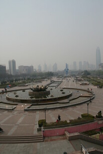 城市广场全景俯瞰