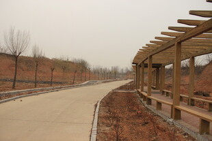 户外木质长廊景观道路