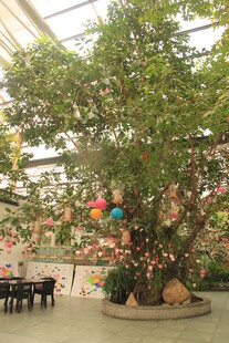 室内大树景观 色彩点缀
