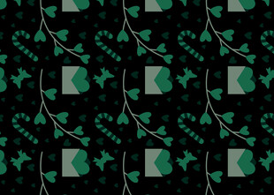 绿色几何图案黑色背景纹理