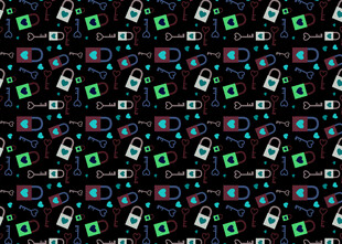 科技风黑客元素无缝图案