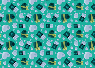 绿色背景多彩图案无缝纹理