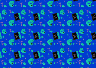 蓝色骷髅图案背景纹理