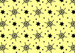 黄色背景黑色星星图案