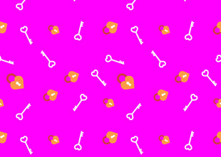 粉色背景的钥匙花朵图案