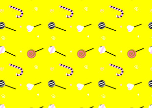 黄色背景糖果图案设计