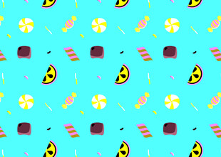 夏日海滩元素无缝图案