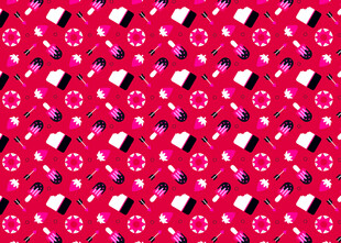 红色多彩几何图案背景