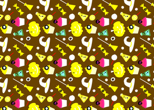 多彩几何图案卡通动物背景