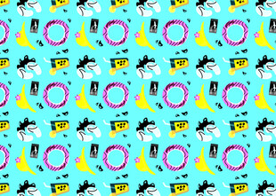 多彩卡通图案背景设计