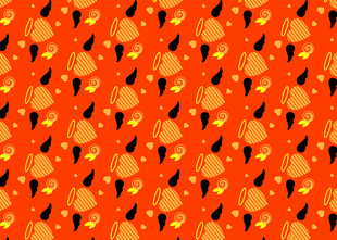 橙色南瓜图案背景纹理