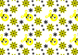 可爱花朵与笑脸图案背景