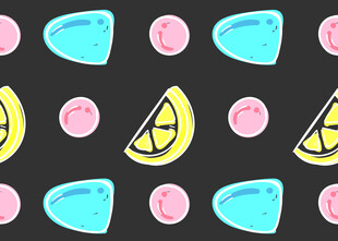 柠檬糖果图案背景