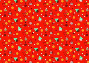 红色多彩几何图案背景