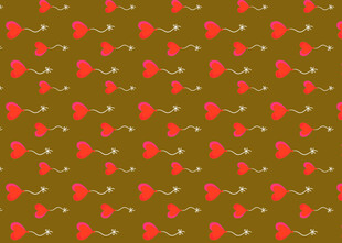 红底碎花图案背景纹理