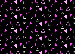 黑色背景上的多彩几何图案