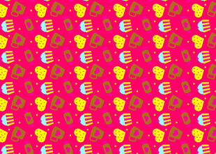 心形图案拼接的多彩背景