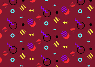 红色几何图案自行车装饰图