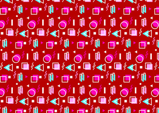 红色圣诞元素无缝图案