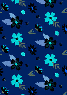 蓝色花卉图案背景纹理