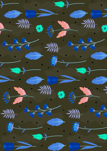 抽象动植物图案装饰背景