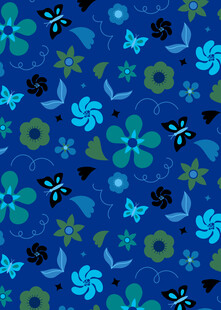 蓝色花卉几何图案背景