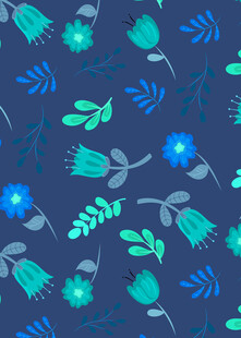 蓝绿色植物花卉图案背景