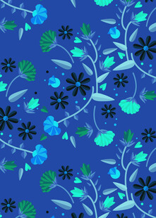 蓝色花卉图案背景