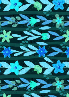 蓝绿花卉图案背景纹理