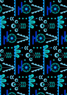 蓝绿几何图案黑色背景纹理