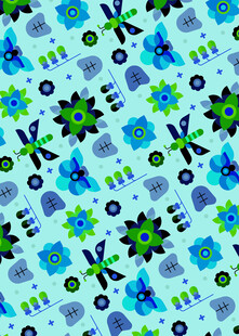 清新花卉图案背景