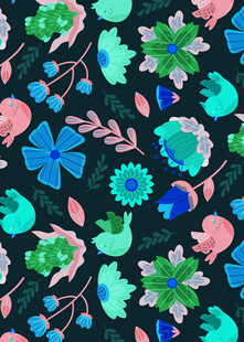 多彩花卉图案背景纹理
