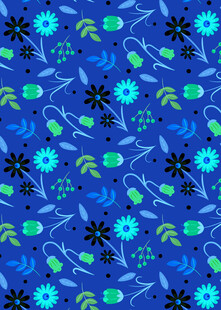 蓝色花卉图案背景纹理