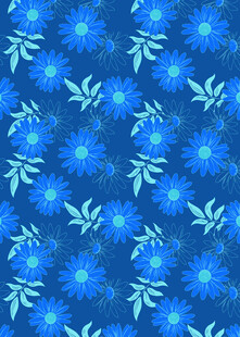 蓝色花卉图案背景纹理