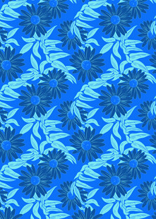 蓝色花卉图案背景纹理