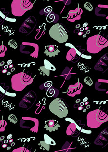 粉色系音乐元素无缝图案