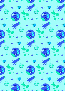 海洋元素无缝图案背景