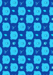 蓝色卡通图案无缝背景