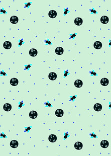 蓝底黑点昆虫图案纹理