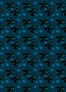 蓝色背景卡通图案纹理