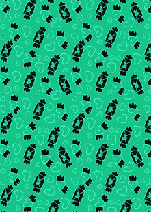 绿色底黑色图案无缝纹理