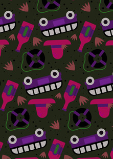 多彩怪兽图案背景设计