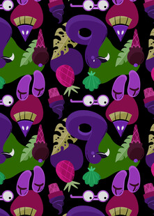 多彩奇幻植物图案背景