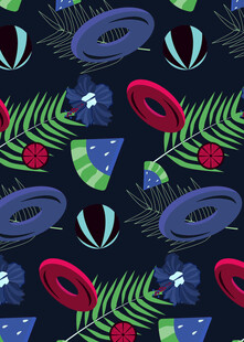 热带水果植物图案背景