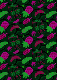 蔬菜图案的多彩无缝背景