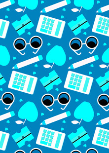 蓝色科技元素无缝图案