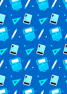 蓝色科技风学习用品图案