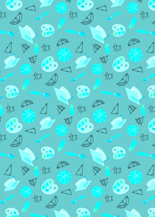 浅蓝色卡通图案无缝背景