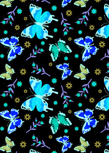 多彩蝴蝶黑色背景图案