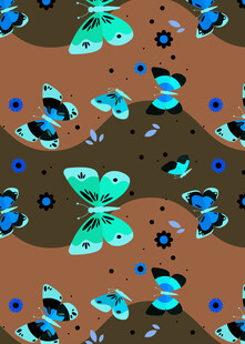 多彩蝴蝶图案背景纹理